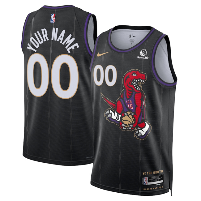Men's Black Toronto Raptors Active Player Custom 2024/25 City Edition Stitched Basketball Jersey